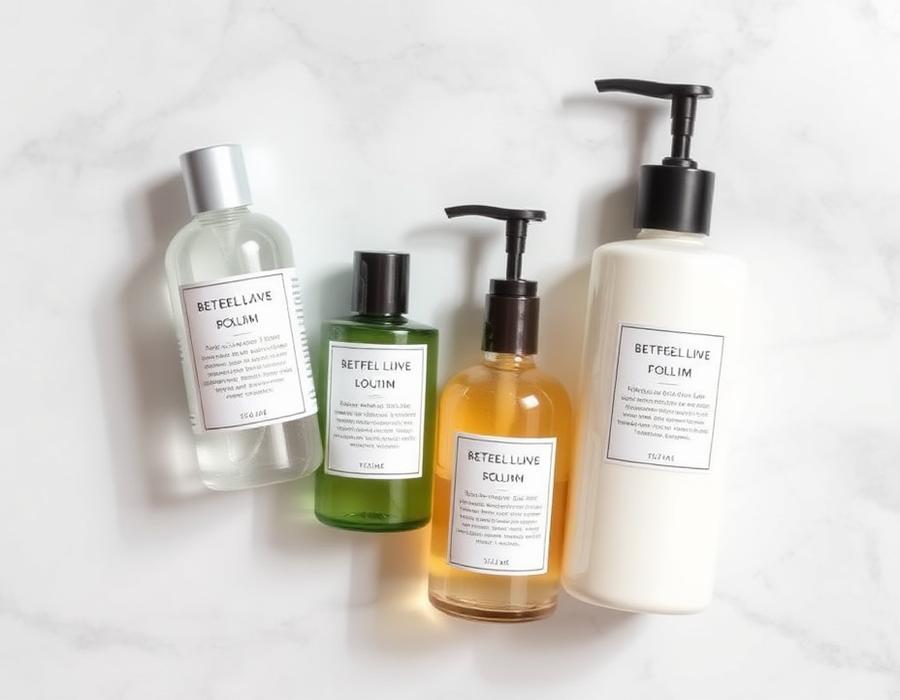 Hotel & Spa Amenities category — wholesale flatlay