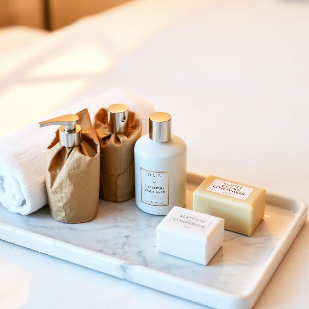 Hotel & Spa Amenities category — wholesale flatlay